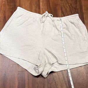 aerie Cream Knit Drawstring Athletic Shorts